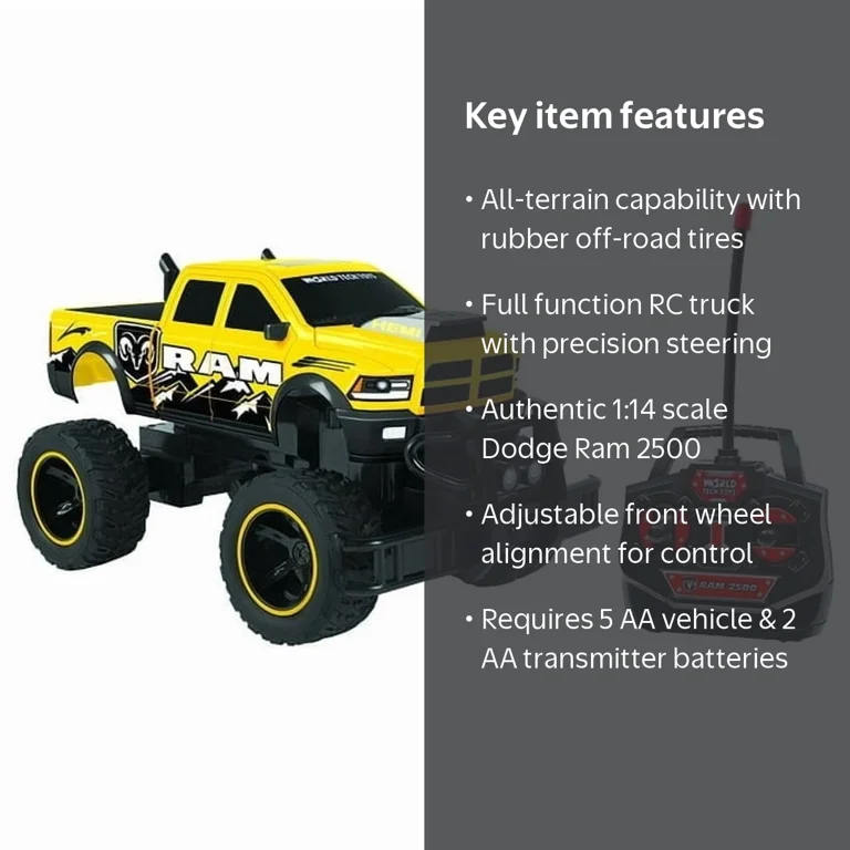 ホビーラジコン Monster truck Licensed Dodge Ram 2500 1:14 Scale, RC Monster Truck, Remote