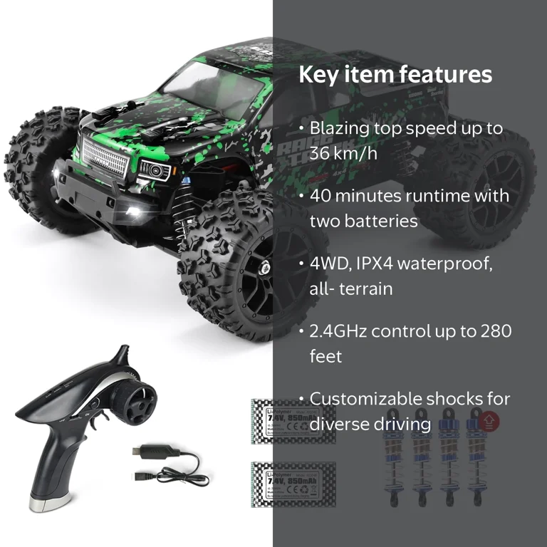 HAIBOXING 1:18 Scale 4WD Waterproof Off-Road RC Truck - 36 km/h