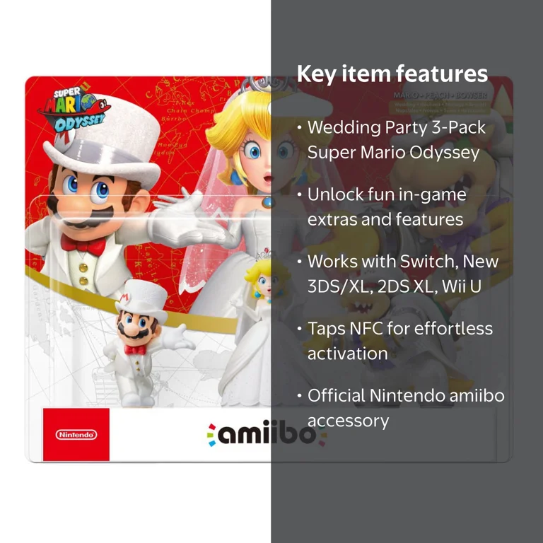 Nintendo, Wedding Outfit 3-Pk, Super Mario Odyssey Series, White