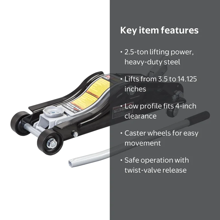 Black Jack T825010W Low Profile Floor Jack Black/Silver with