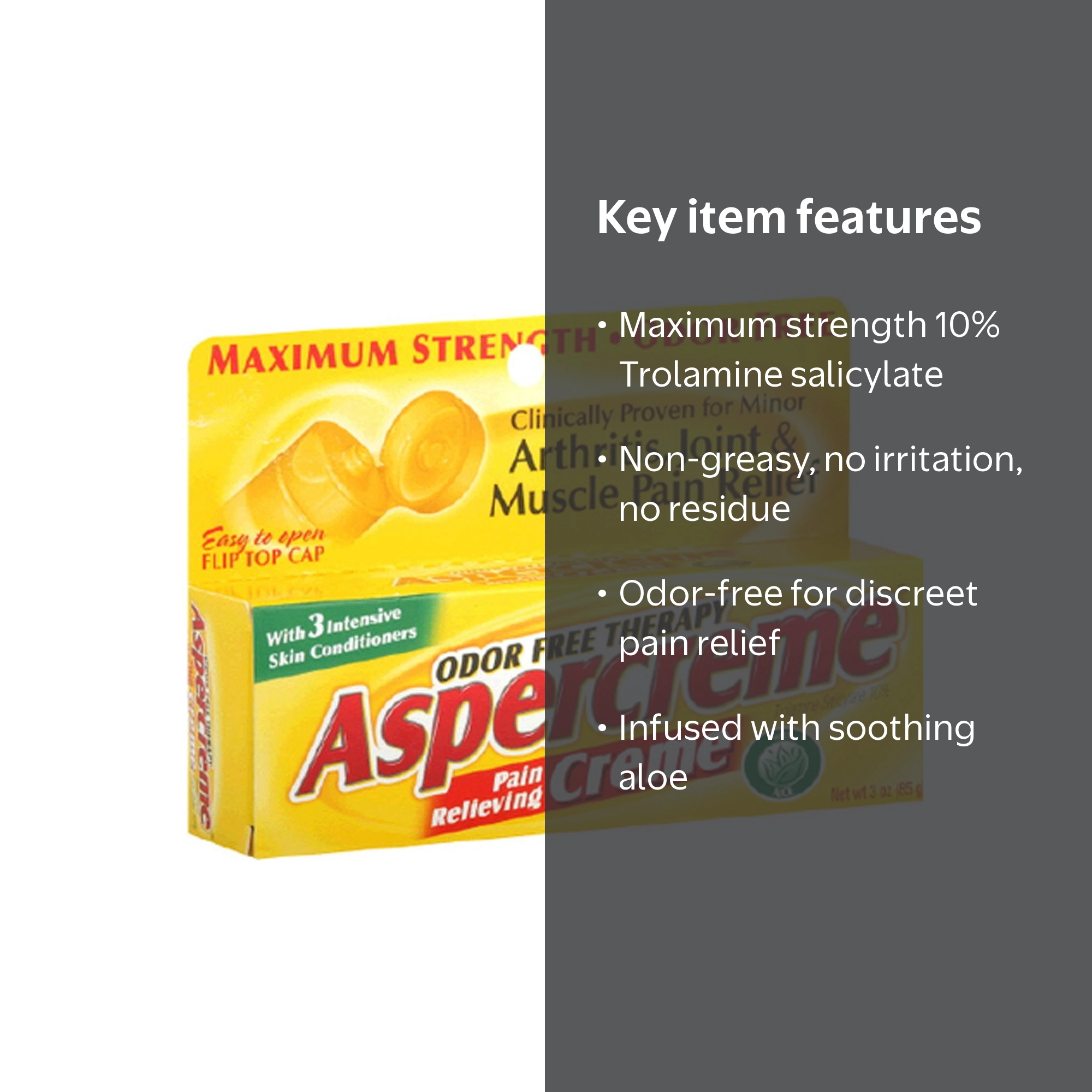Aspercreme Pain Relieving Cream, 10% Trolamine Salicylate, 3 oz