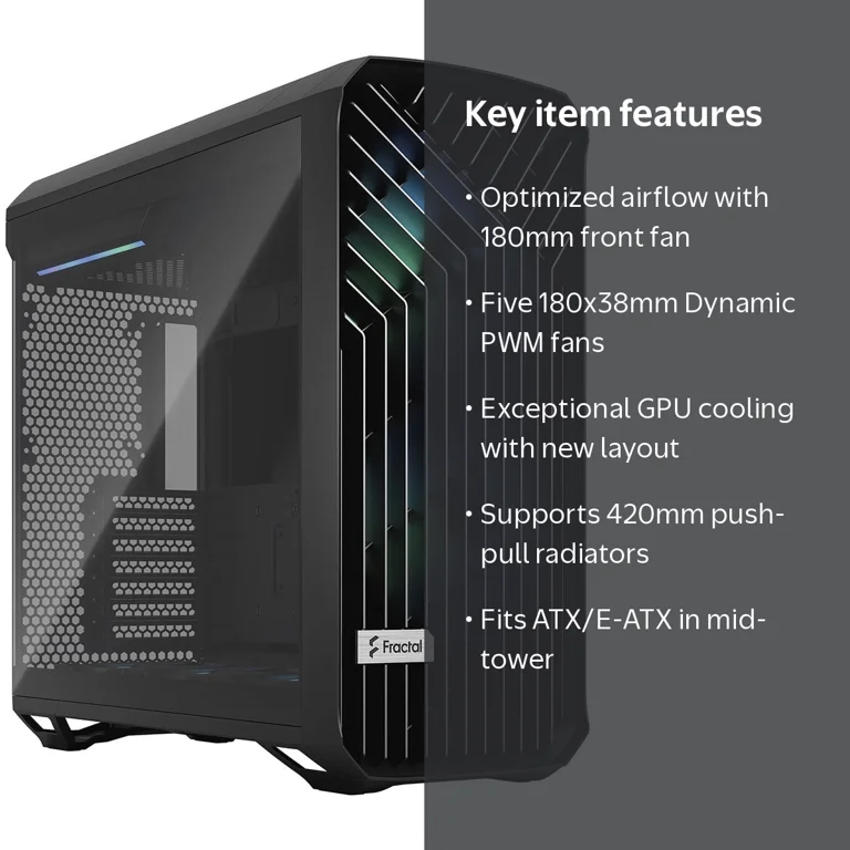 Fractal Design Torrent E-ATX Black High-Airflow Mid Tower