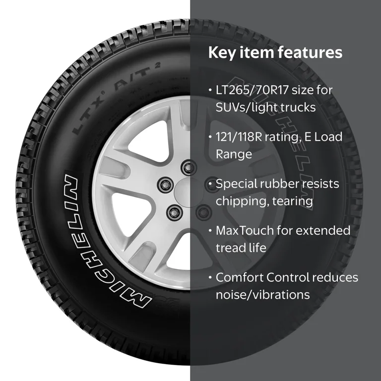 Michelin LTX A/T2 All-Terrain LT265/70R17/E 121/118R Tire for