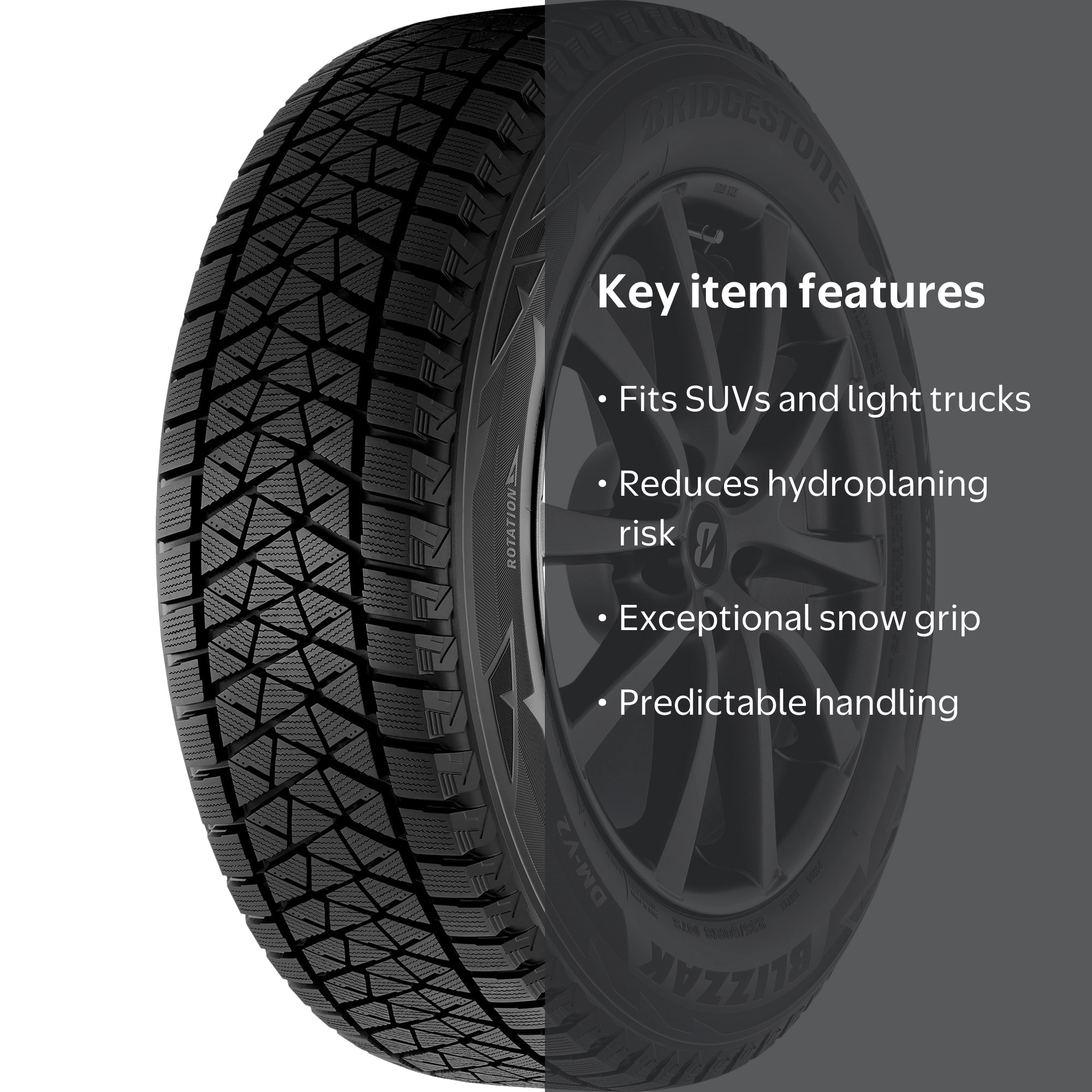 Bridgestone Blizzak DM-V2 Winter 225/65R17 102S Light Truck Tire