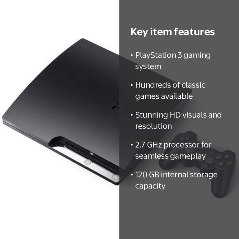 Sony, Restored PlayStation 3 Slim Console, 120GB, CECH-2001A