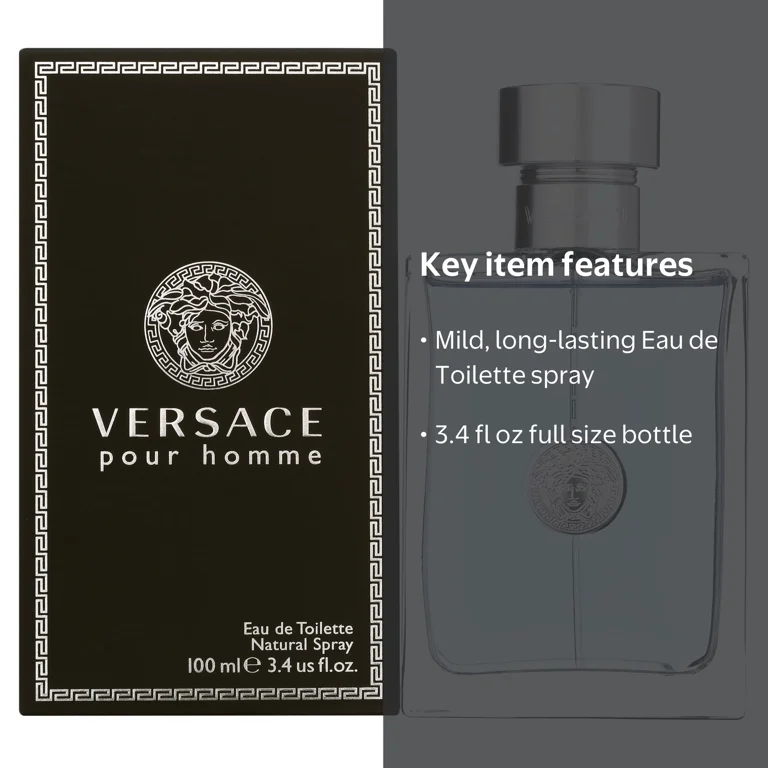 Versace Pour Homme, Modern Aromatic Fougere Cologne Spray for Men