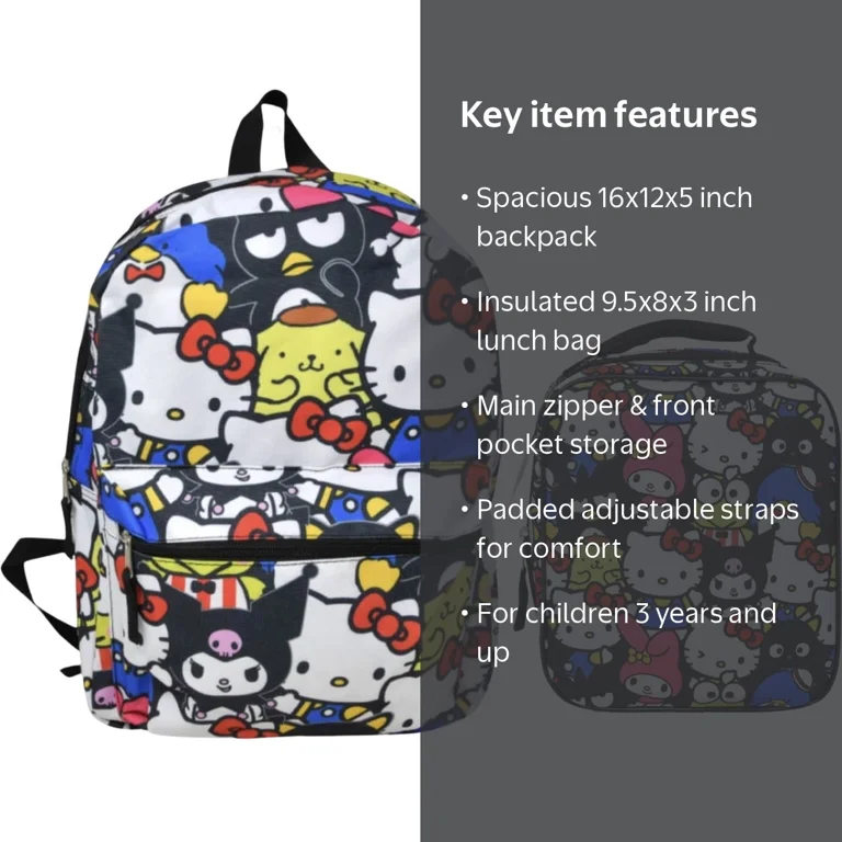 all hello kitty cafe backpacks AI ACCESSORY INNOVATIONS & Friends Girls Backpack, Sanrio Kawaii Book Bag, Flip Sequin 16” School Bag and effortlessly organized Its your perfect on Hello Kitty Pink Western All-over