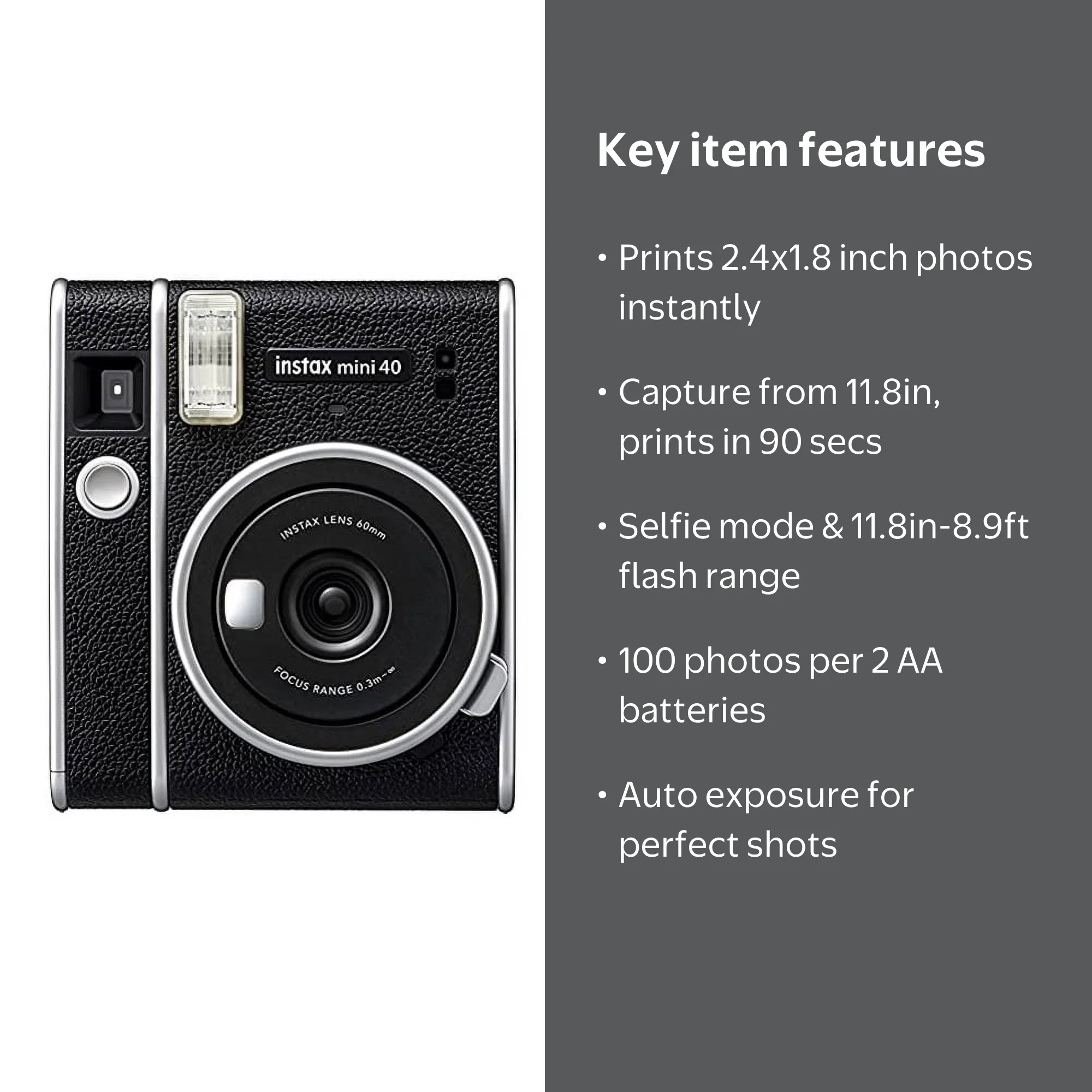 Fujifilm Instax Mini 40 Instant Film Camera EX D US - Walmart.com