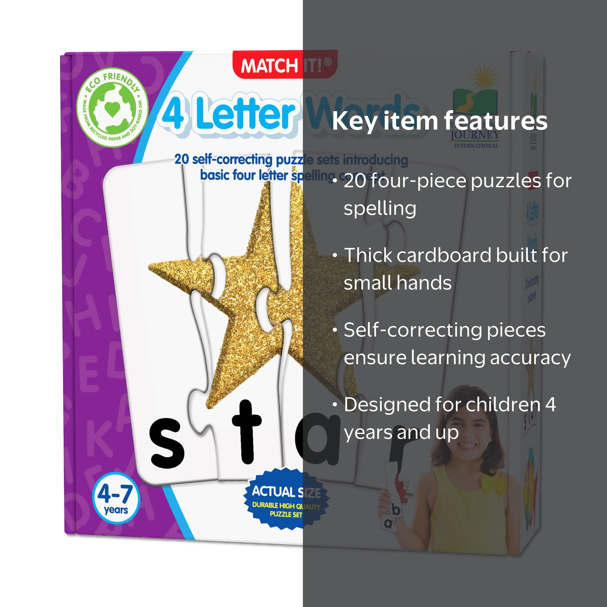The Learning Journey - Match It! - 4 Letter Words - 20 Self