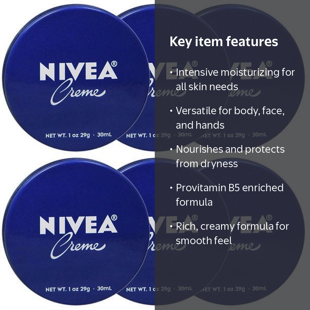 NIVEA Moisturizing Creme, Travel Size Tin 1 oz, Body, Face, Hands