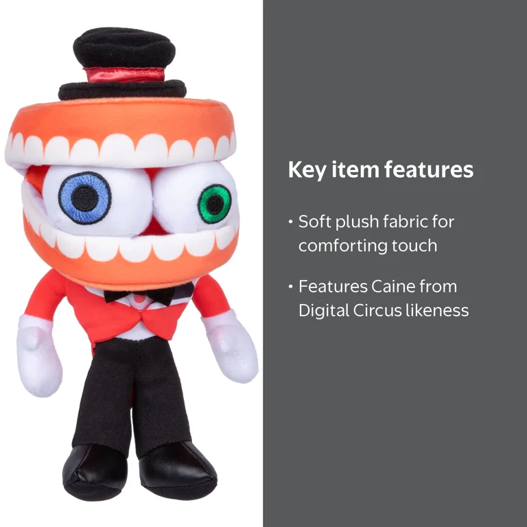 The Amazing Digital Circus Deluxe Plush Caine, Red, Polyester