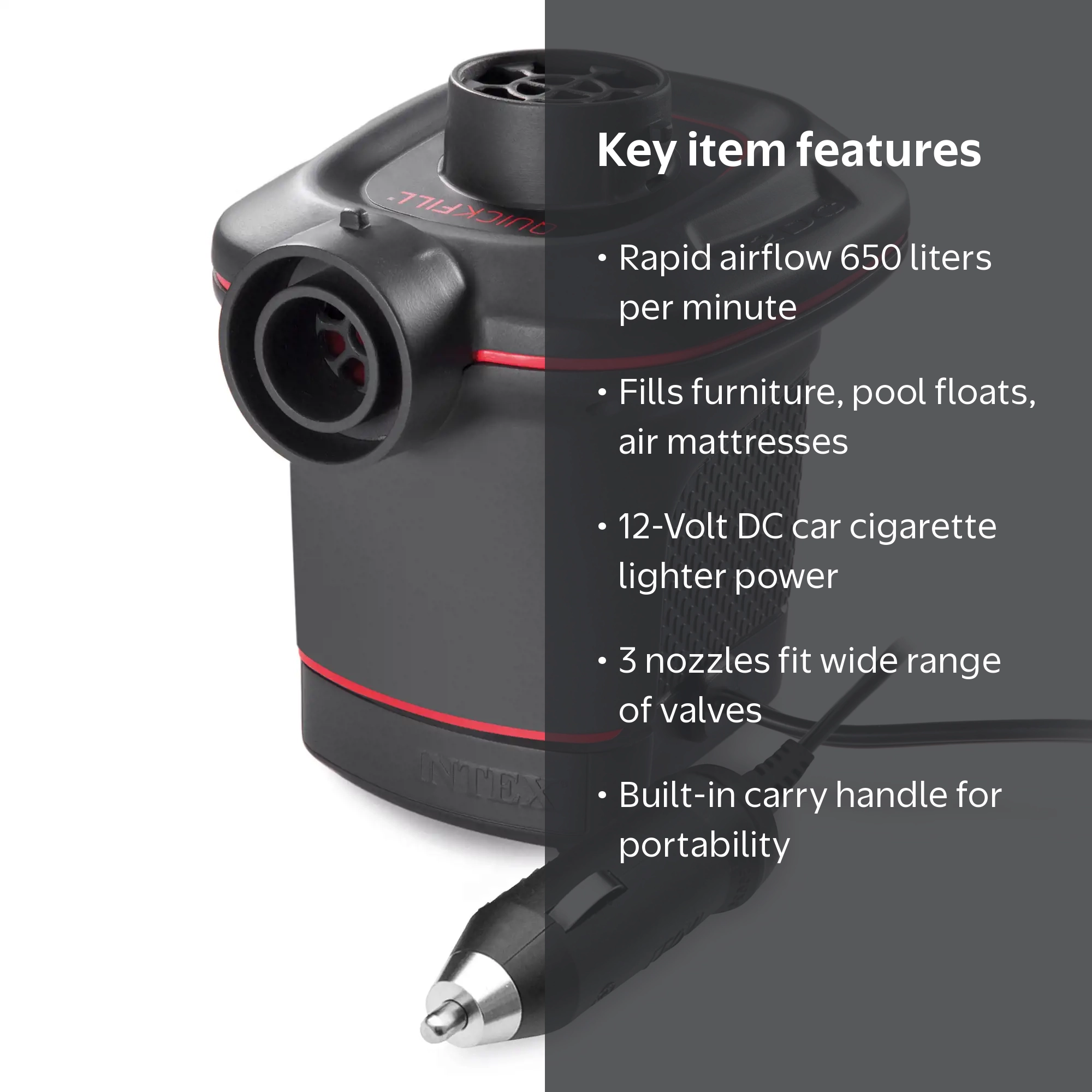 cigarette lighter pump for air bed Intex, 12 Volt Quick-Fill DC Car Electric Pump, 23 CFM the Electric DC Air Pump provides a quick Costway Inflatable Car Air Mattress