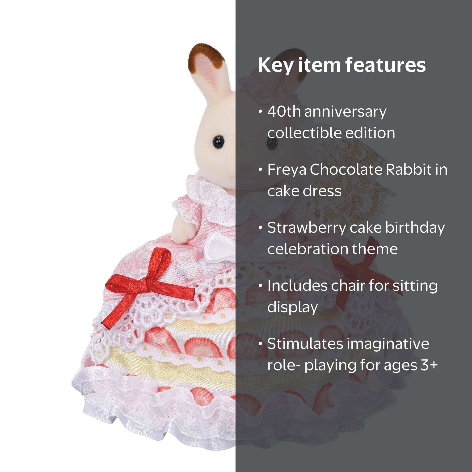 sylvanian families freya's birthday strawberry cake dress Sylvanian Families Happy Birthday Freya Strawberry Cake Dress