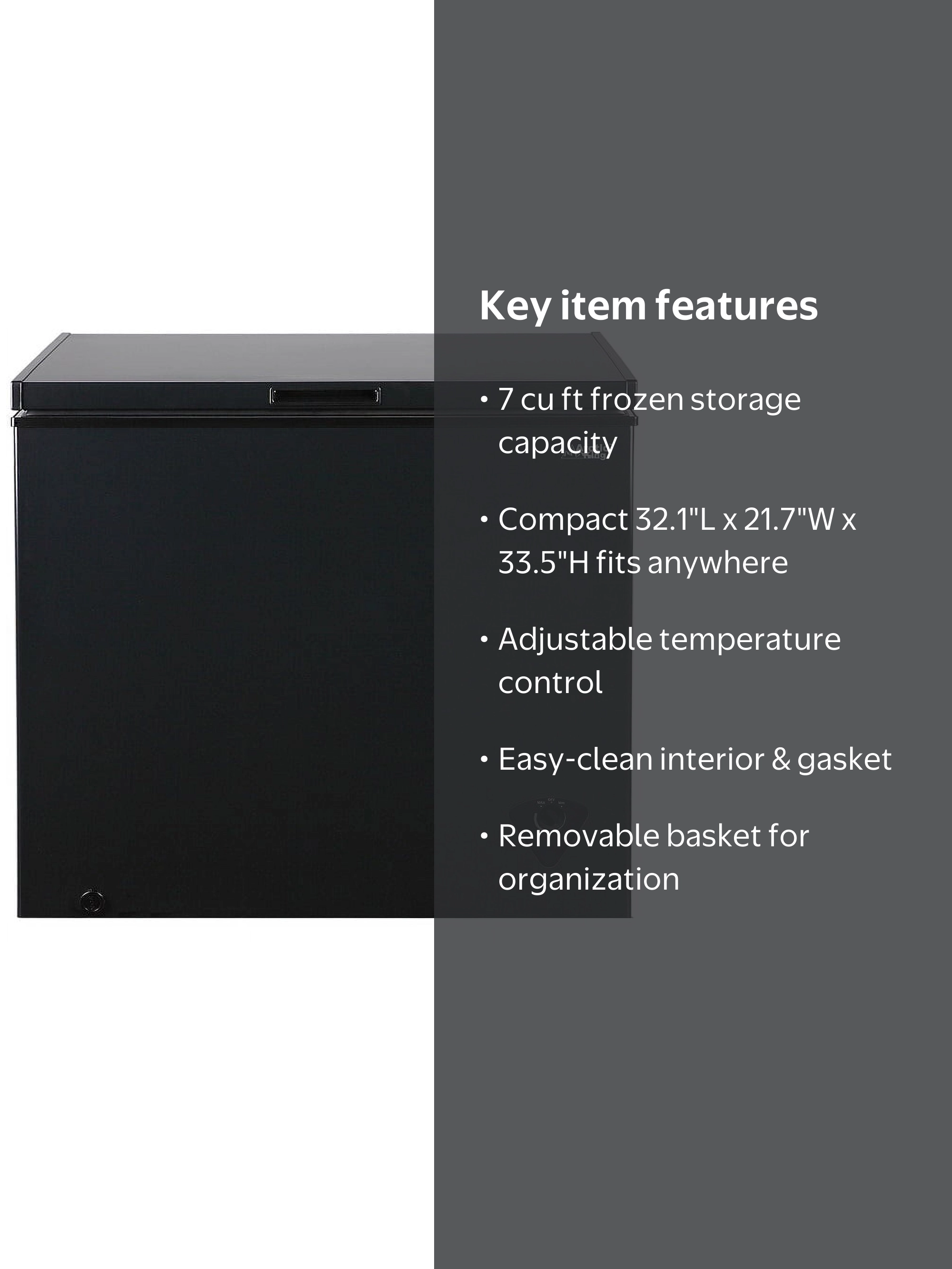 Arctic King 7 Cu ft Chest Freezer, Black, Model# ARC070S0ARBB with