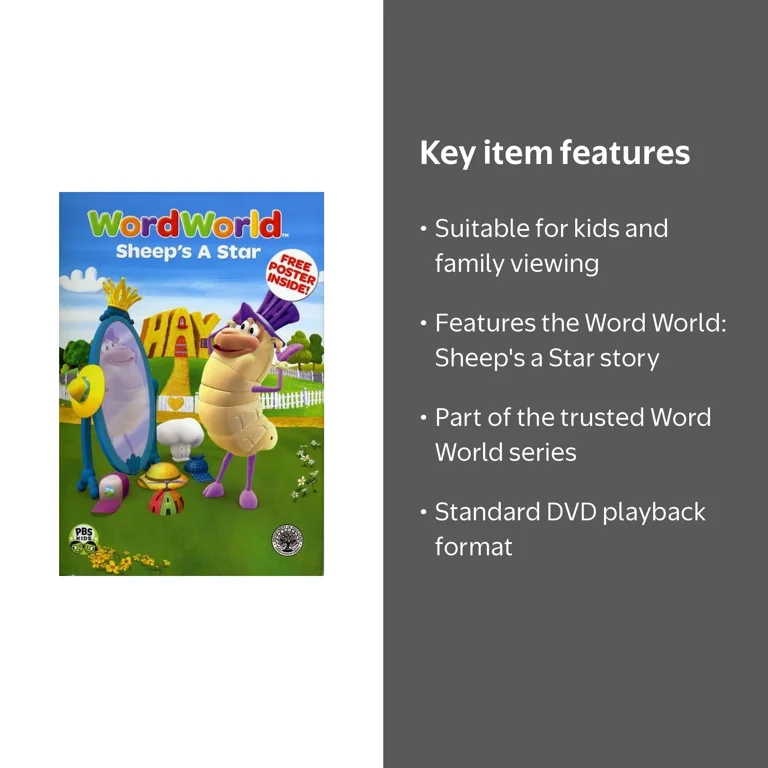Word World, Sheep's a Star DVD, Single Disc Kids & Family Movie