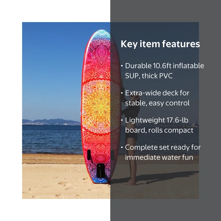 AISUNSS 10.6ft Inflatable Stand Up Paddle Board w/ Accessories
