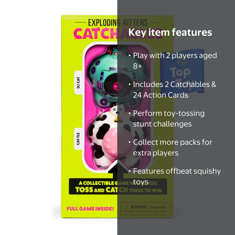 その他 crazy catch DOUBLE TROUBLE UPSTART Exploding Kittens, Catchable 2pk DJ and Cattle Party Game