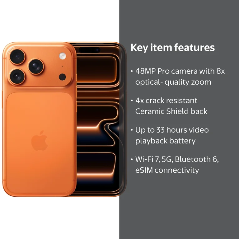 AT&T iPhone 17 Pro 256GB Cosmic Orange - Walmart.com