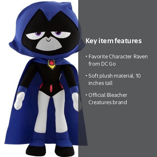 Bleacher Creatures Dc comics teen titans go raven 10 plush figure