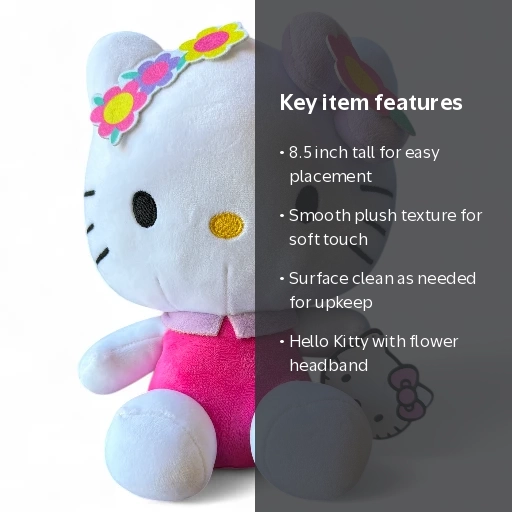 Hello Kitty Plush 8.5-Inch Sanrio Doll with Flower Headband
