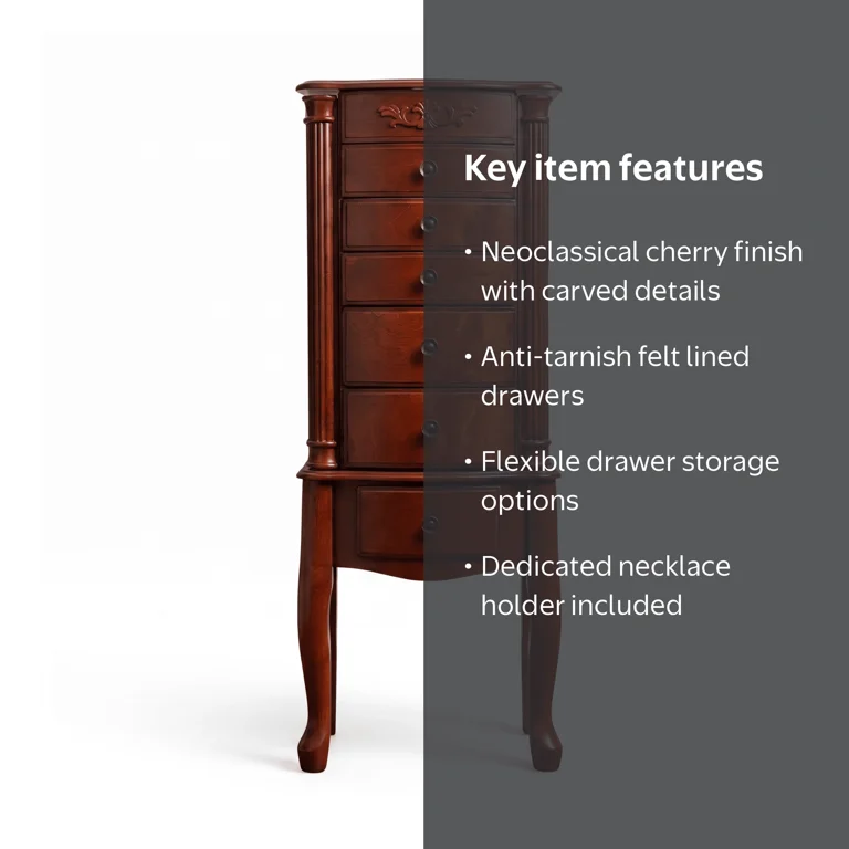 Hives & Honey Morgan Jewelry Armoire - Cherry - Walmart.com