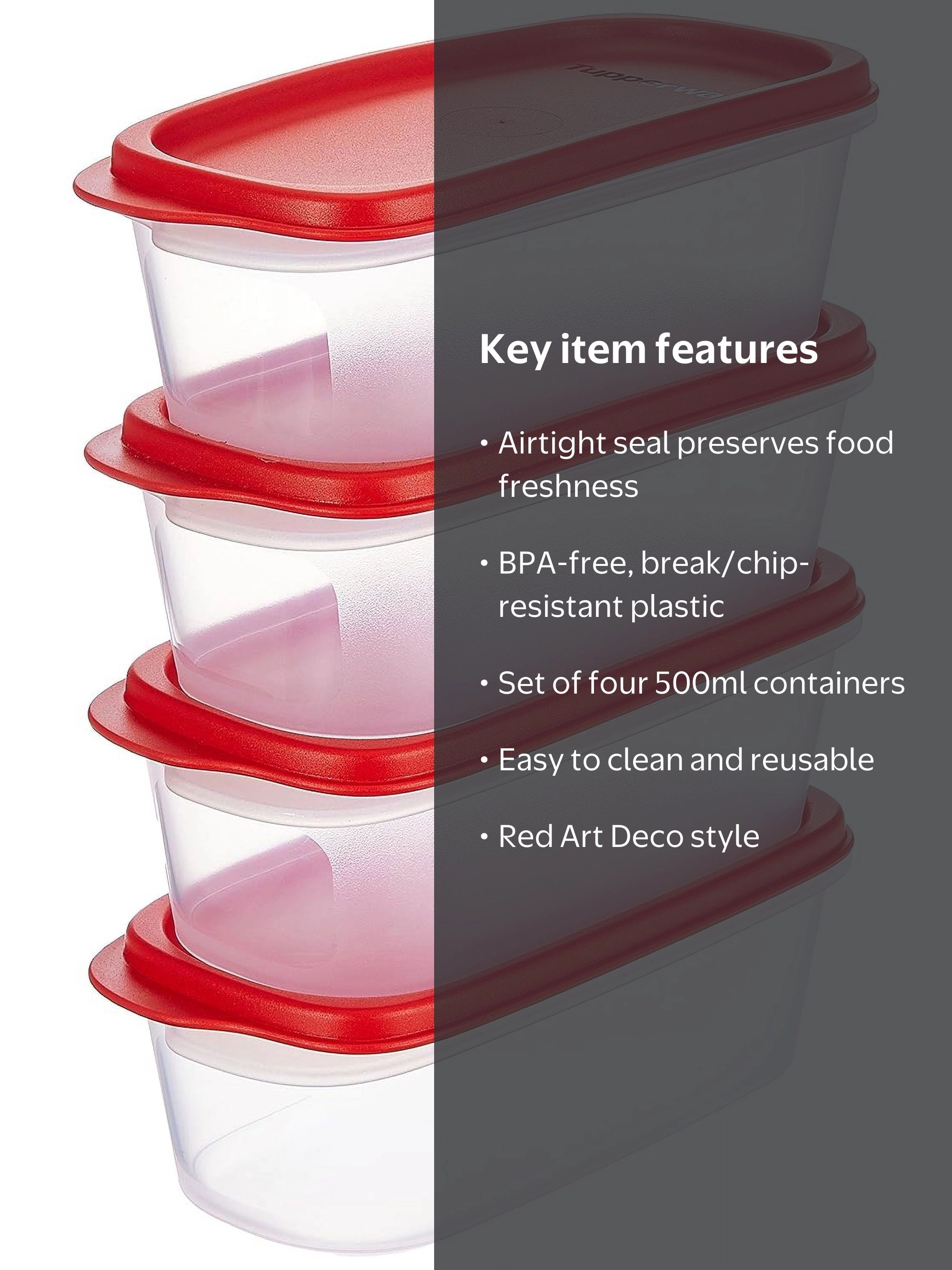 Tupperware Plastic Smart Saver 500 ml Food Storage Container - Set