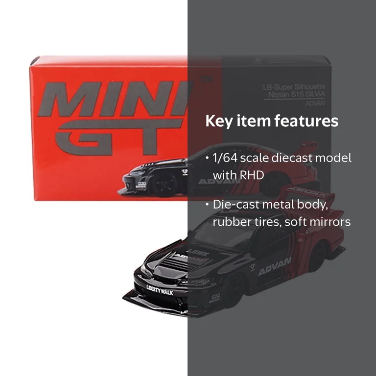 Nissan, LB-Super Silhouette S15 SILVIA RHD diecast model, ADVAN