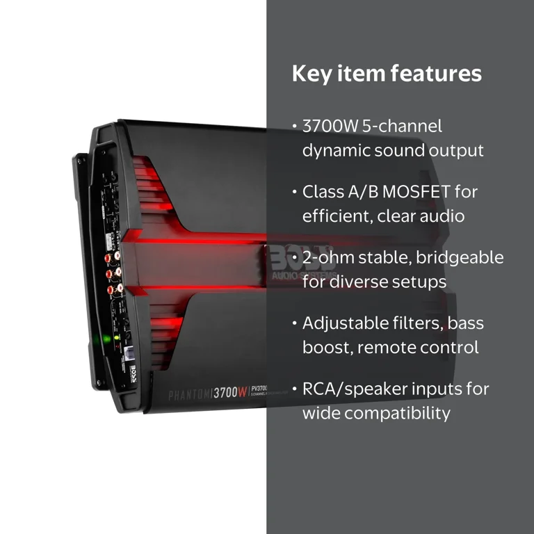 BOSS Audio PV3700 Phantom Series 5 Channel Car Amplifier - 3700W