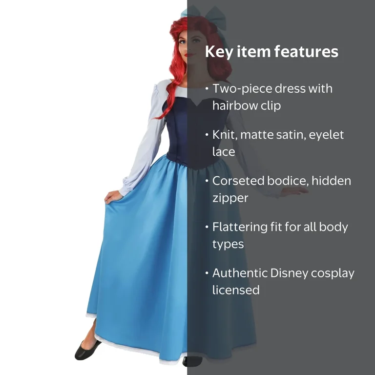 the little mermaid costume blue dress Adult Ariel Blue Dress Costume