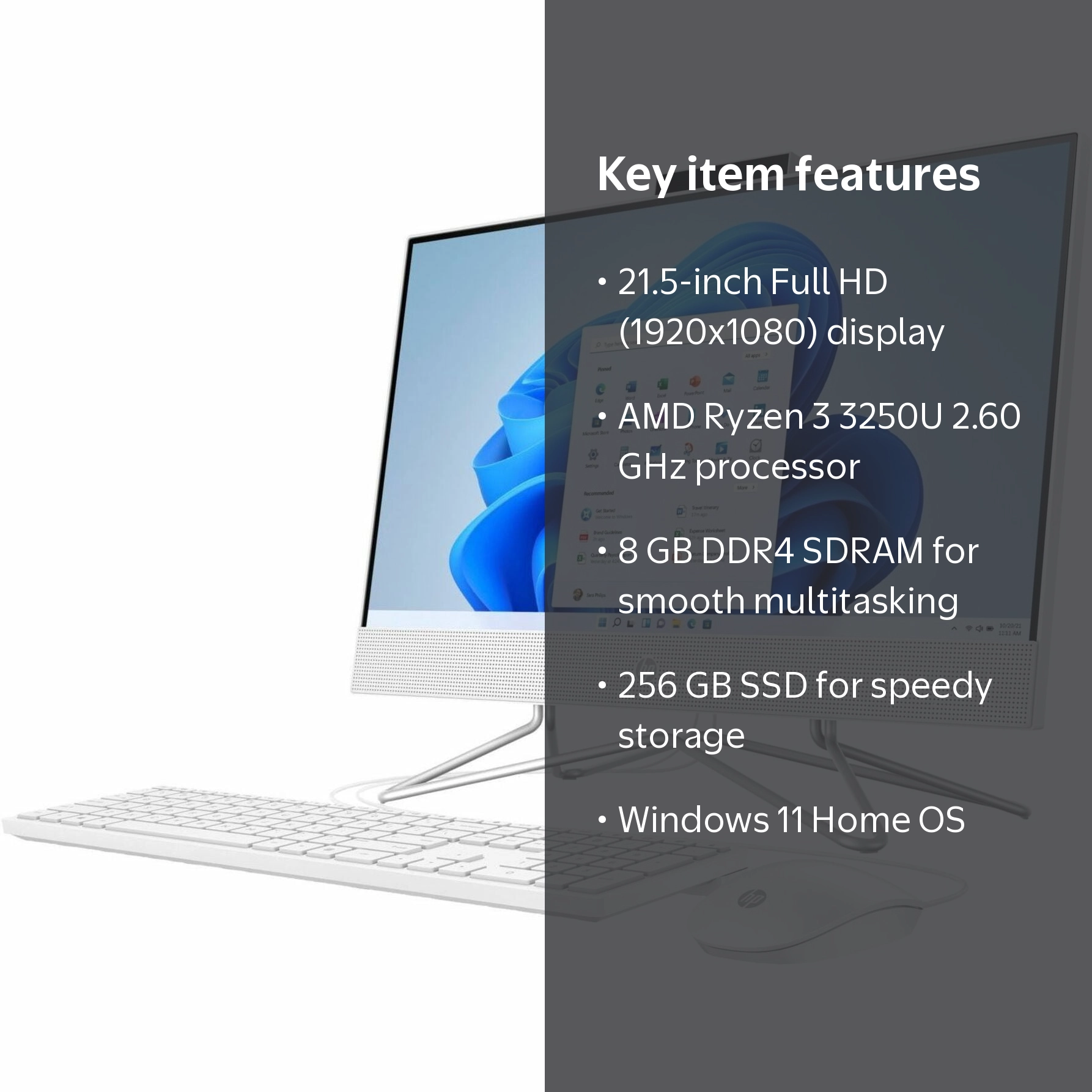 Windowsデスクトップ HP Ryzen3/8GB/SSD256GB/Office HP 21.5