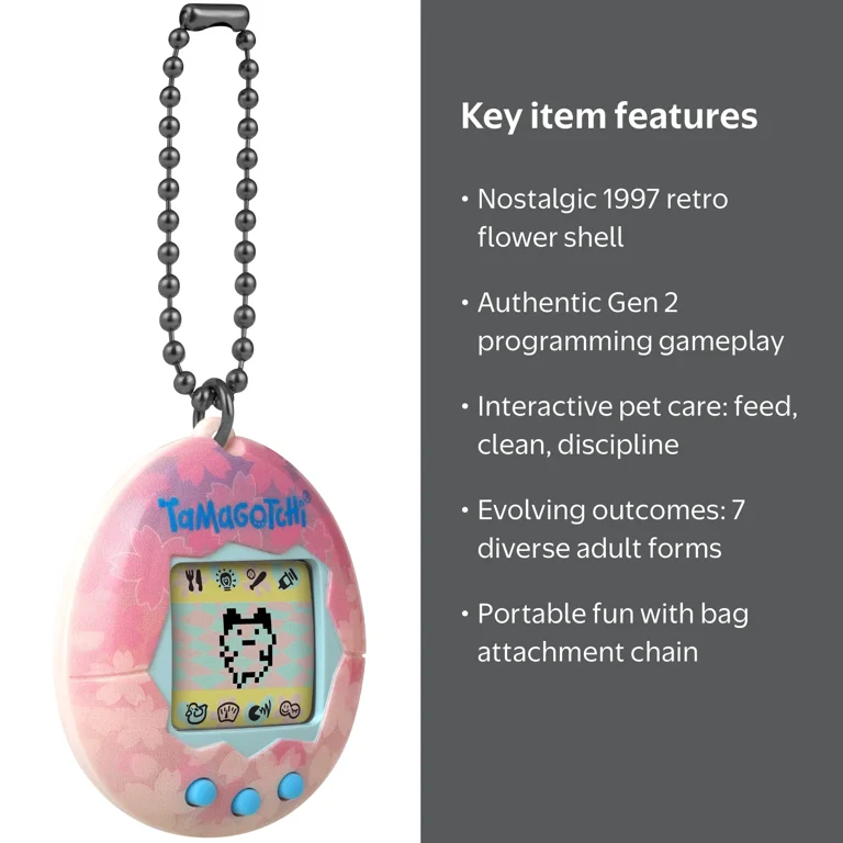 Tamagotchi, Digital Pet, Sakura Version, Retro Flower Shell