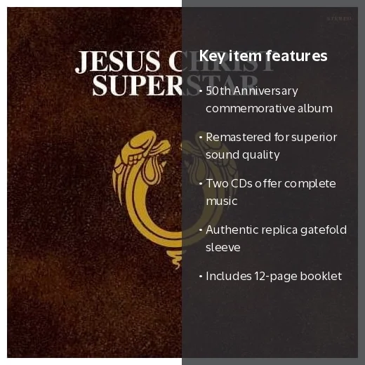 Andrew Lloyd Webber - Jesus Christ Superstar 50th Anniv. CD, 2CD