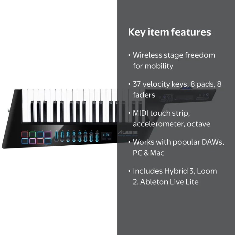 Alesis Vortex Wireless 2 Keytar with USB & Multimedia Controls