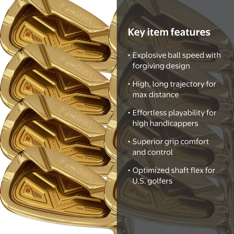 Japan Kamitaki Iron Mens Golf Club Set,Gold Finish,TRG Model,4-P