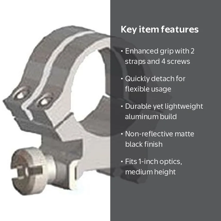 Weaver, Quad Lock Rings, 1 inch, Med Mblack, Detachable, Matte