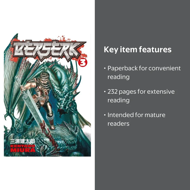Kentaro Miura, Manga Graphic Book 3, Volume 3, Paperback - Walmart.com