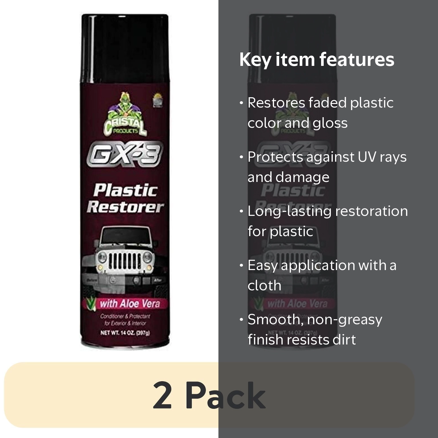 2 pack) Cristal Products GX-3 Plastic Restorer - Walmart.com