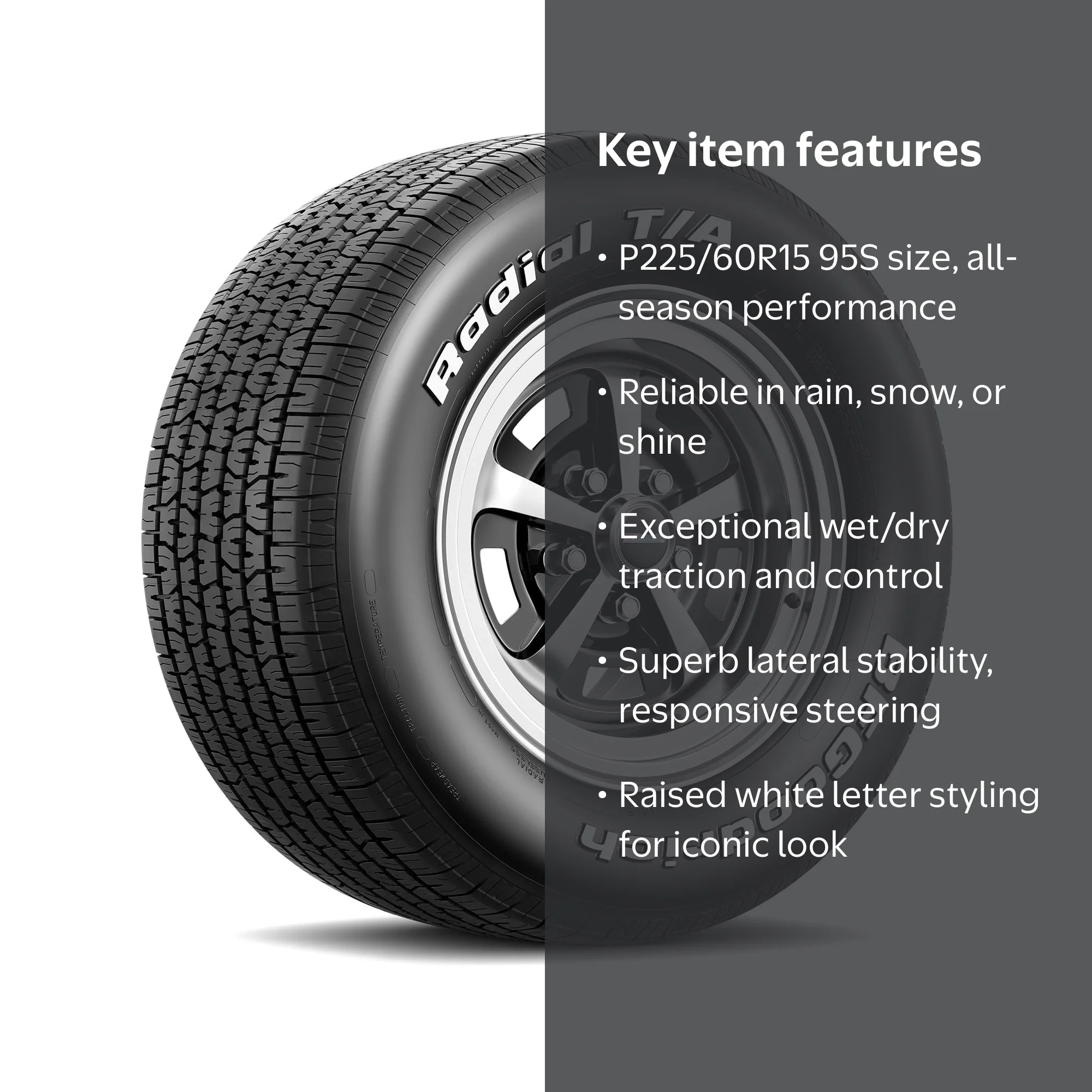 BFGoodrich All-Season High-Performance Radial T/A Tire P225/60R15
