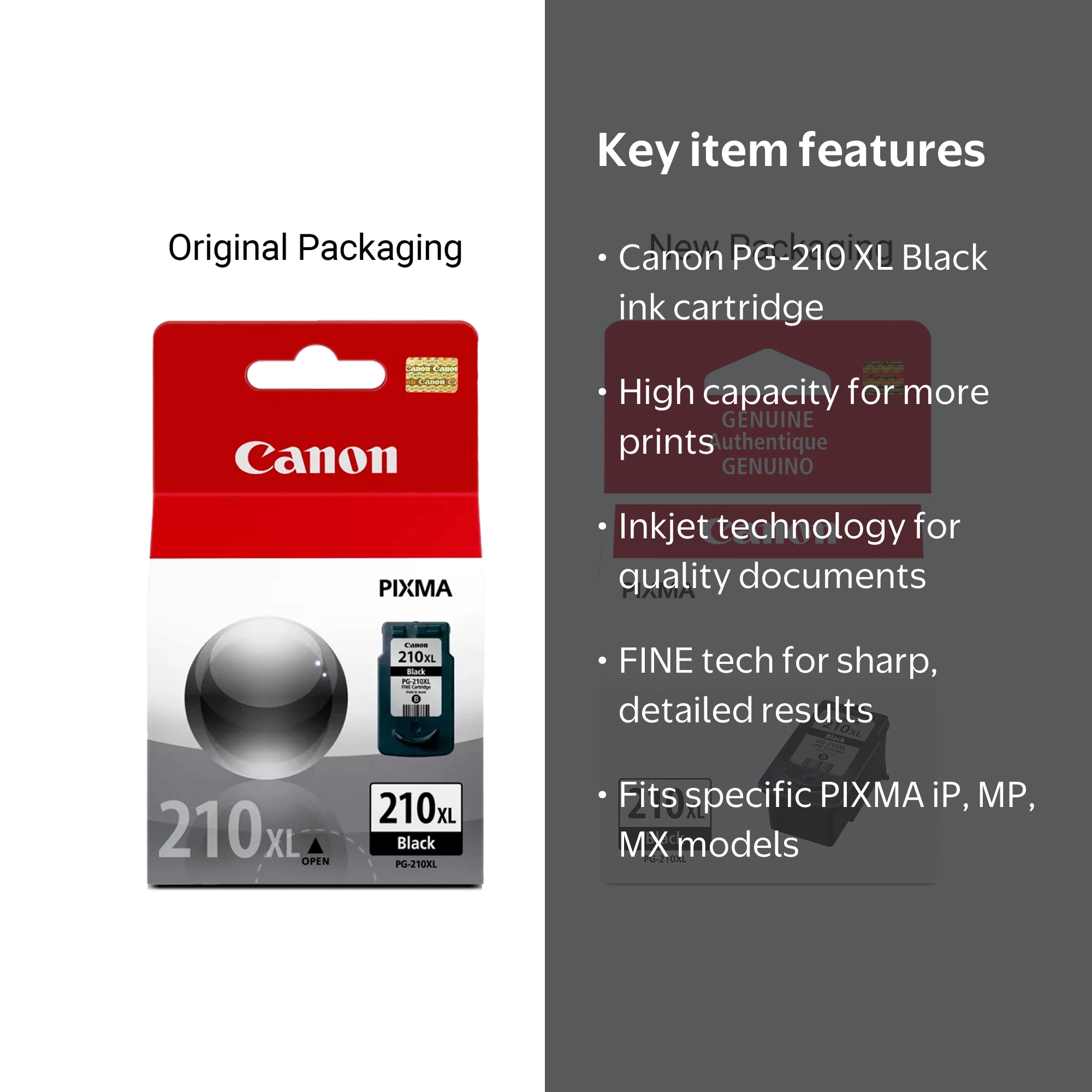 Canon PIXMA PG-210 XL Black Inkjet Print Cartridge for iP, MP, MX