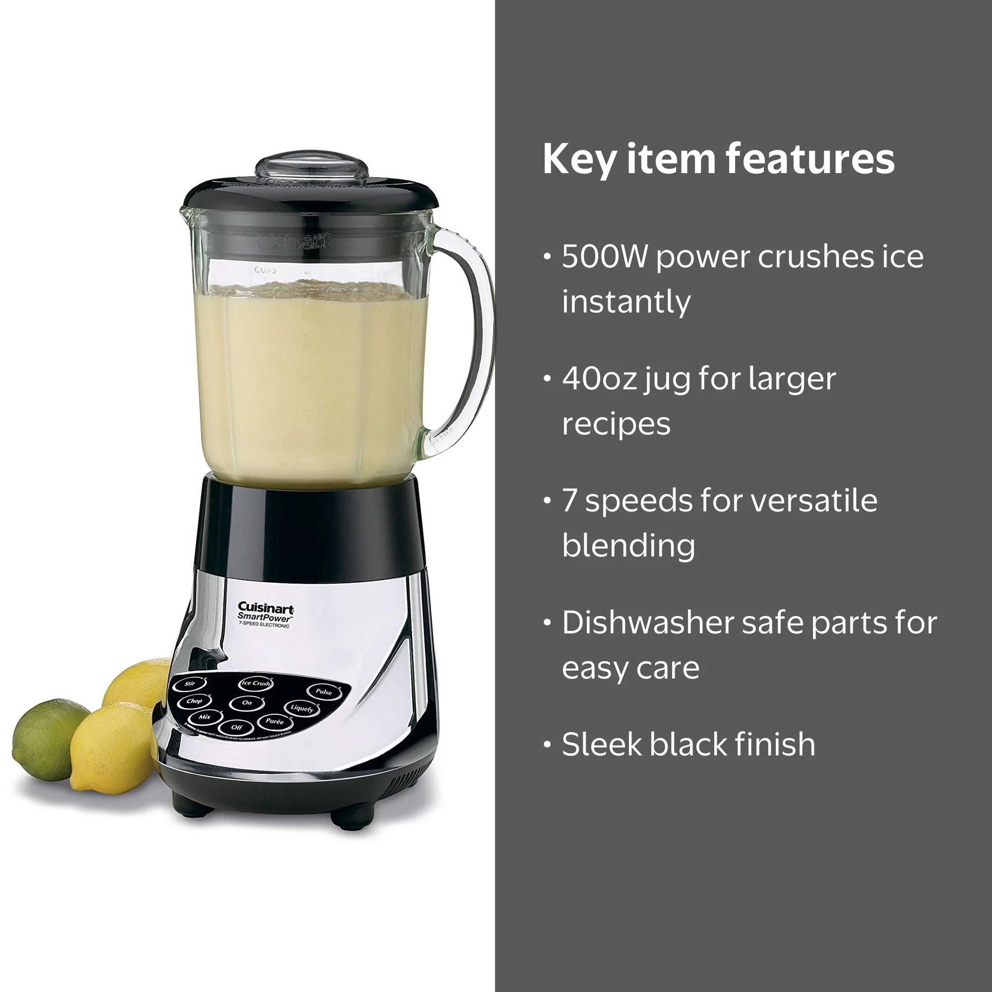 Cuisinart Quick Prep 7-Speed Blender, Chopper, 500 Watts, Black