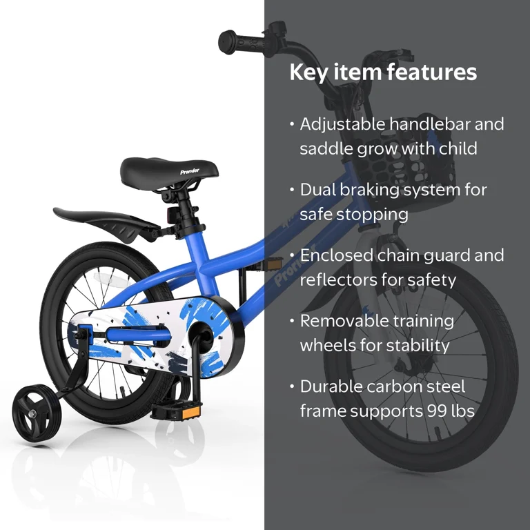 Prorider 16'' Toddler Bicycle, Kid's Bike with Removable Training