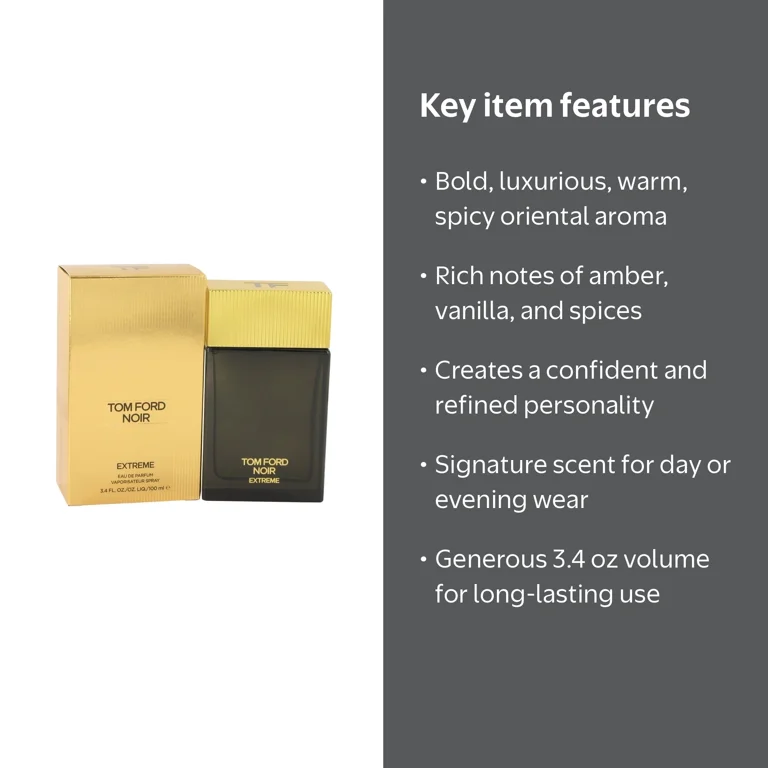 Tom Ford Noir Extreme Eau De Parfum Spray 3.4 oz for Men - Amber