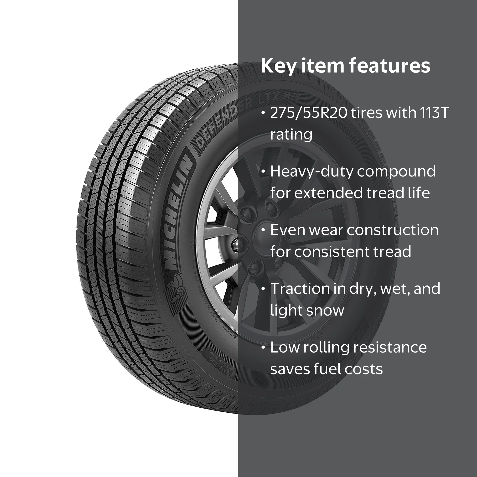 Michelin Defender LTX M/S 275/55R20 113T - Durable Evertread