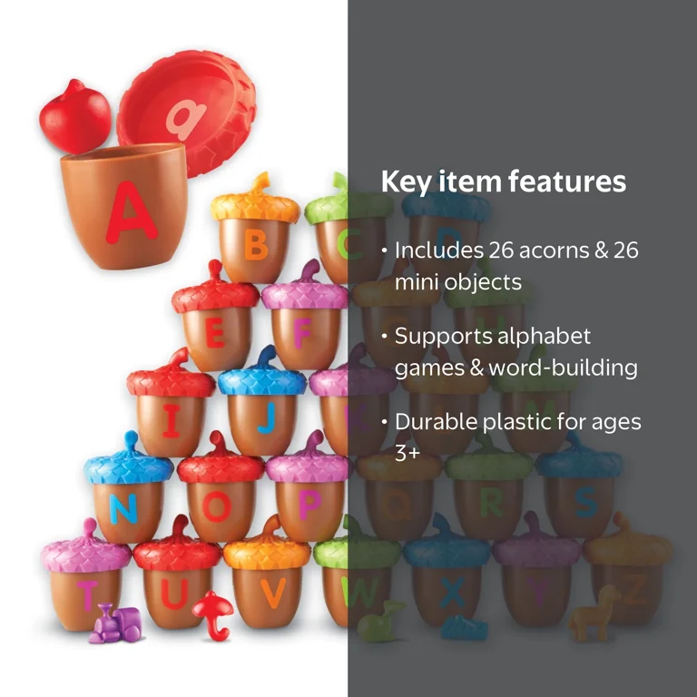 Learning Resources Alphabet Acorns Activity Set, Toddler Alphabet