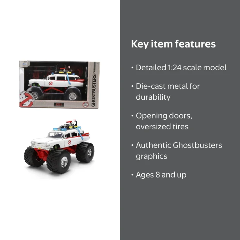 Jada Toys, Ghostbusters Ecto-1 Monster Truck, 1:24 Scale - Walmart.com