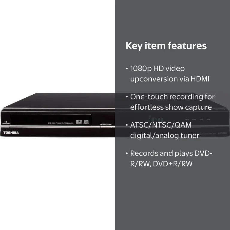 Toshiba DR570 DVD Player/Recorder, Black, Built-in Digital/Analog