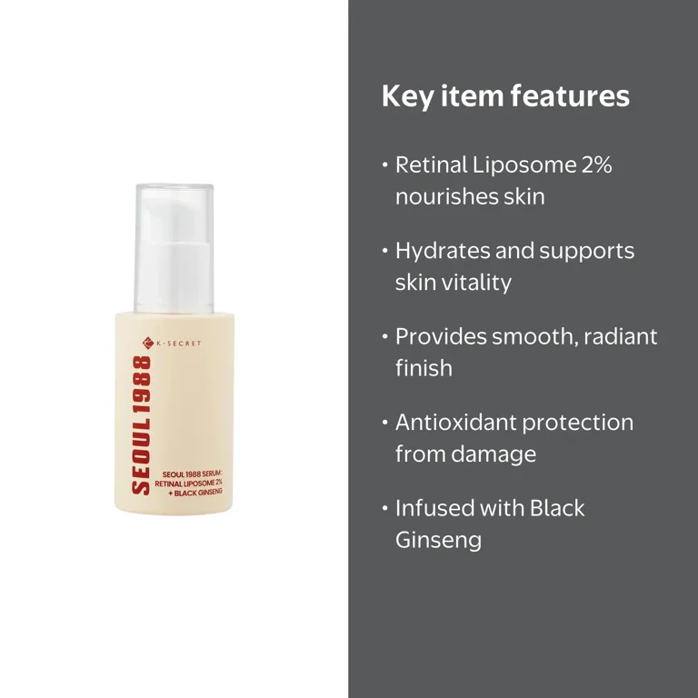 K-Secret Seoul 1988 Serum, 1.01 fl oz, Retinal Liposome 2% + Black