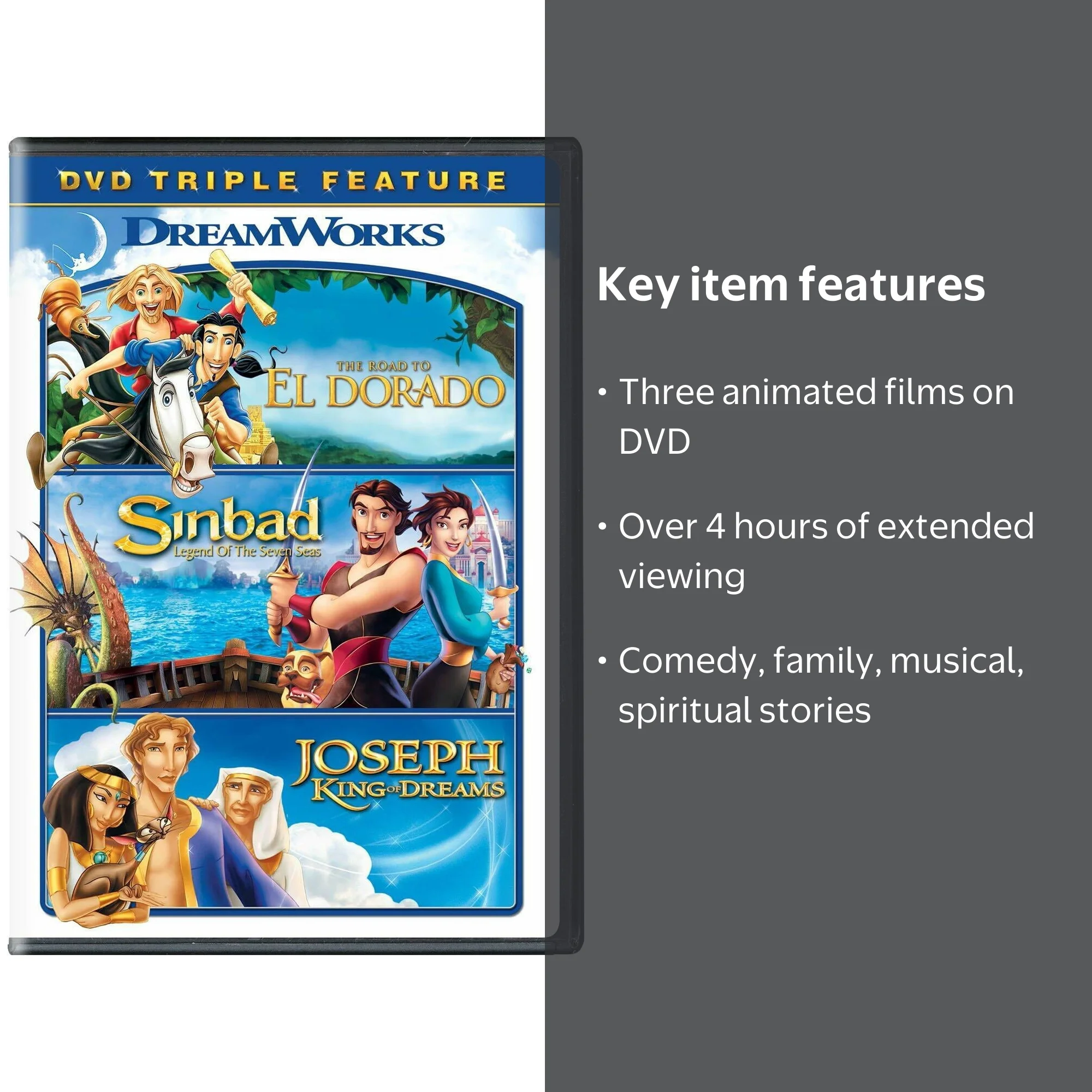 Dreamworks Animated: El Dorado, Sinbad, Joseph King of Dreams (DVD