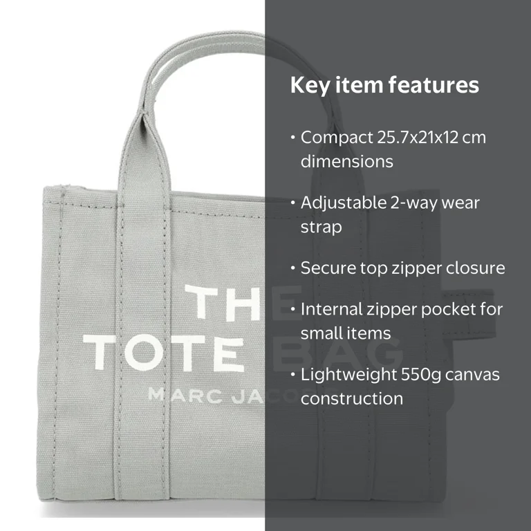 Marc Jacobs Women's The Small Traveler Tote Bag Gray M0016493-050