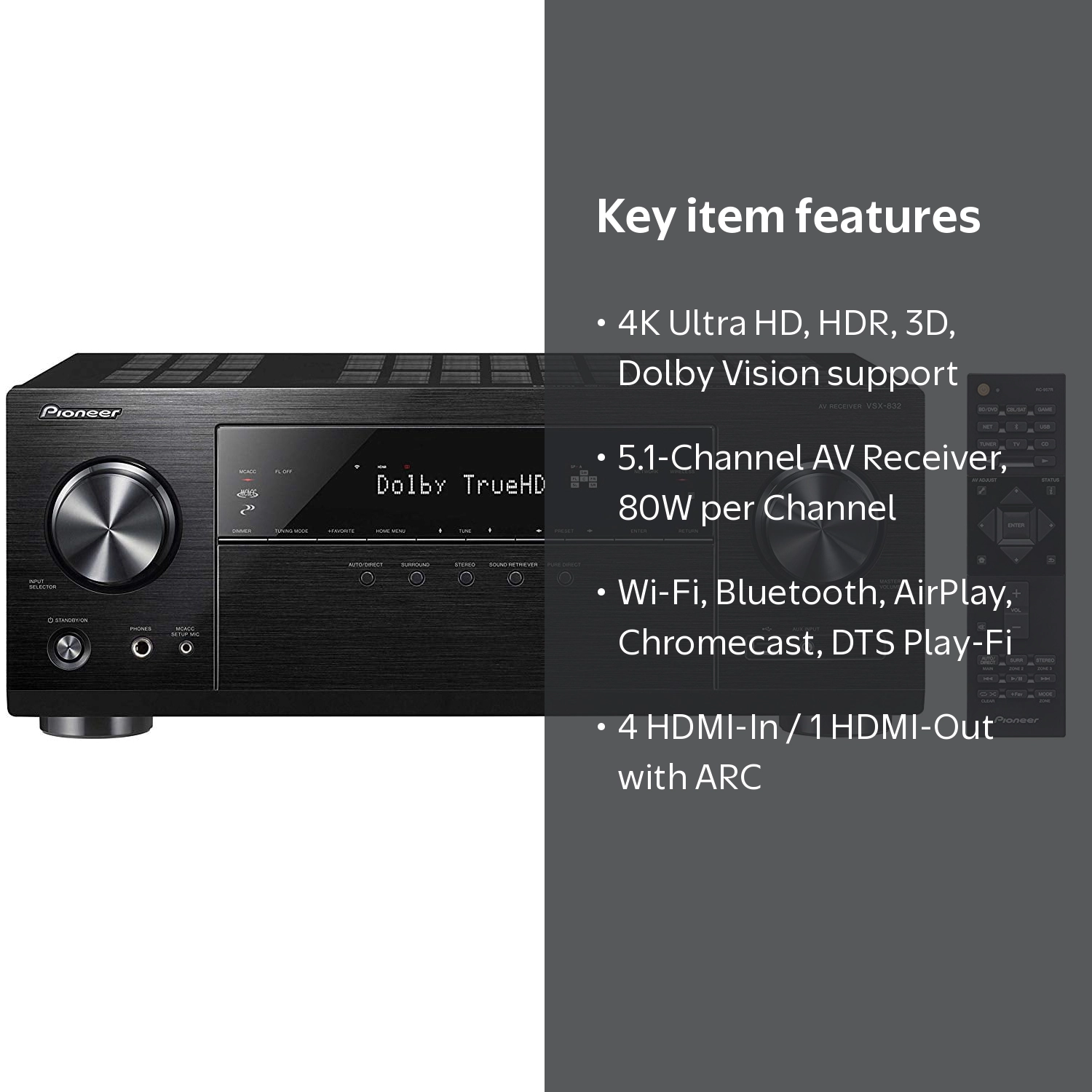 Pioneer, AV Receiver, VSX-LX105, 7.2 Channel Network - Walmart.com